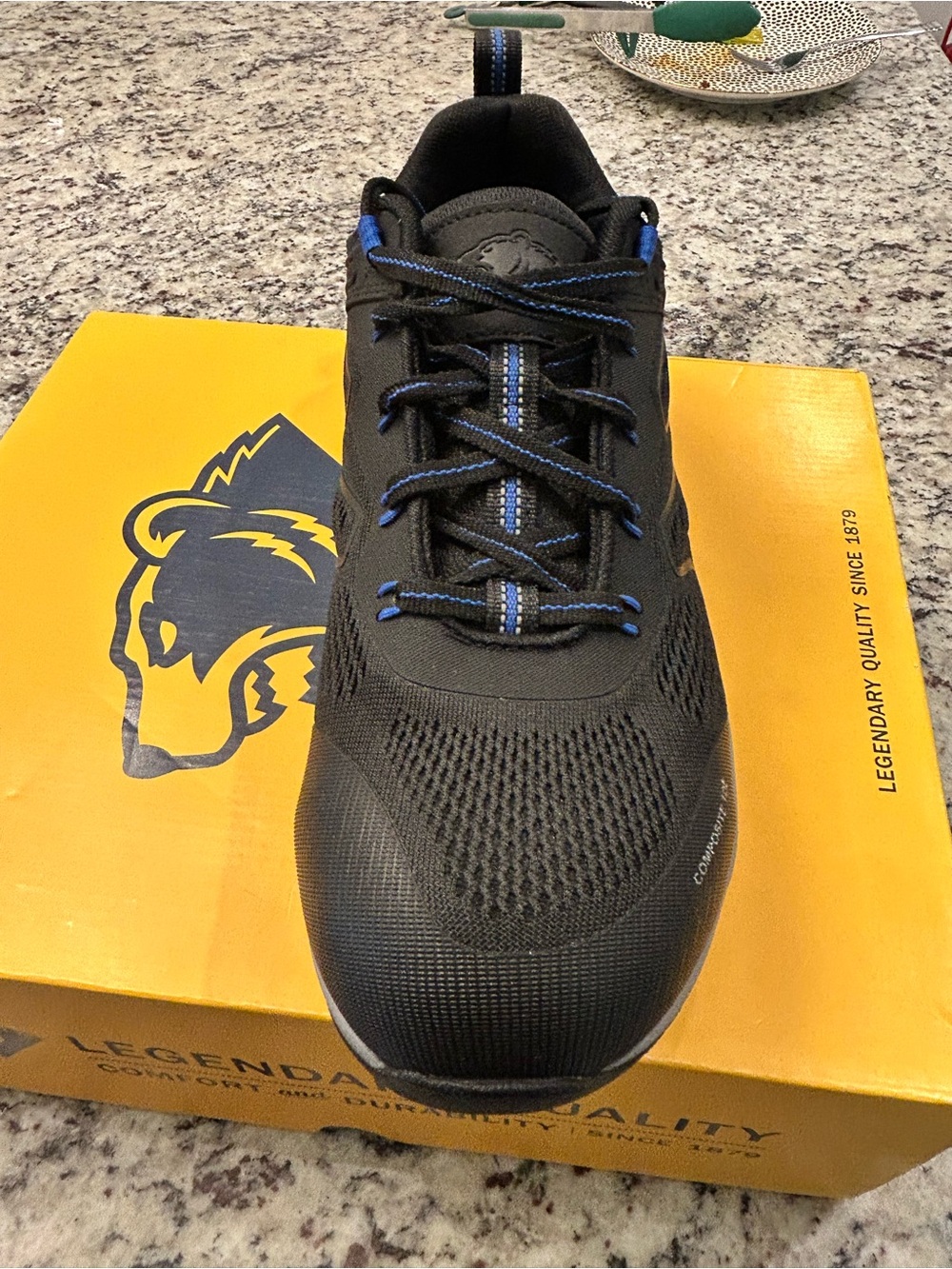 Herman Survivors Black Blue Comp Toe Work Safety Shoes Men’s Slip Resistant NWB - Picture 6 of 13